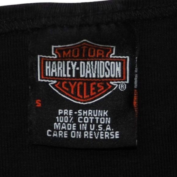 Harley Davidson Vintage Y2K Square Neck Lace Detail Top Black / Red Women's S - Picture 5 of 7